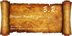 Beyer Renáta névjegykártya